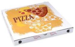 WIMEX Pizza doboz (mikrohullámú karton) C4 fehér nyomattal 34, 5 x 34, 5 x 3 cm [100 db]