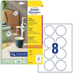 Avery Zweckform Univerzális kerek címkék 65 mm, Avery A4, 10 lap
