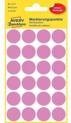 Avery Zweckform 18 mm-es kerek címkék, Avery rózsaszín
