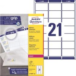 Avery-Zweckform Címkecímkék 63, 5x38, 1 mm Avery A4 100 lap, lézernyomtatóhoz