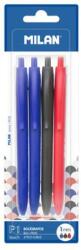 MILAN Golyóstoll MILAN P1 Touch 1, 0 mm - 2 x kék + fekete + piros toll készlet