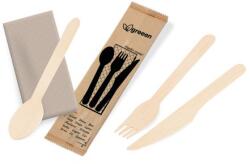 WIMEX Evőeszköz készlet (fa FSC 100%) kés-villa-kanál+szalvéta [50 szett]