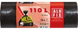 Alufix Mega szemeteszsákok, 110 ℓ / 10 db, 80 mikron, 70 x 100 cm fekete, LDPE