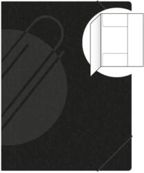 Papiernik Tárolótérkép 3 füllel, gumiszalaggal PREŠPÁN 253 - fekete