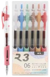 M&G R3 Retro Colors zselés toll, 0, 5 mm-es hegygel (6 db-os készlet)