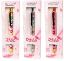 Cresco Golyóstoll Kiss 1, 0 mm dobozban, kék, mix