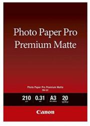 Canon fotópapír prémium matt, PM-101, fotópapír, matt, 8657B006, fehér, A3, 210 g/m2, 20 db, tintasugaras