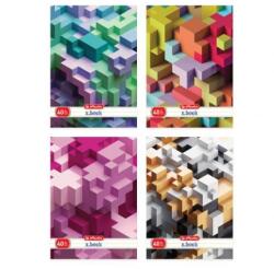 Herlitz A4-es jegyzetfüzet, 40 lapos, vonalas, részben lakkozott, Tetris motívummal