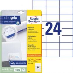 Avery-Zweckform Univerzális címkék 70x37 mm Avery A4 25+5 lap
