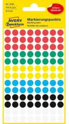 Avery Zweckform Kerek címkék 8 mm Avery színkeverék