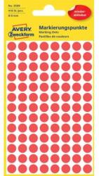 Avery-Zweckform Avery 8 mm-es kerek címkék, levehető, piros