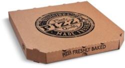 WIMEX Pizza doboz (mikrohullámú karton) E6 kraft nyomattal 33 x 33 x 3 cm [100 db]