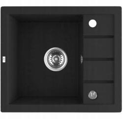 Laveo Trzynastka, 1 rekeszes gránit mosogató 570x495x185 mm, fekete, LAV-SBP_713B (LAV-SBP_713B)
