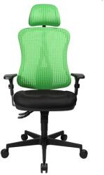 Topstar Irodai forgószék Head Point SYX fejtámlás - BC04 fekete-zöld / Állítható magasságú karfa / Szőnyegpadlóhoz való görgő