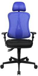 Topstar Irodai forgószék Head Point SYX fejtámlás - BC08 fekete-kék / Állítható magasságú karfa / Parketta görgő