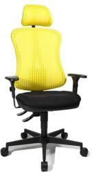 Topstar Irodai forgószék Head Point PX fejtámlás - BC09 fekete-sárga / Karfa nélkül / Szőnyegpadlóhoz való görgő