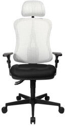 Topstar Irodai forgószék Head Point SYX fejtámlás - BC03 fekete-fehér / Állítható magasságú karfa / Szőnyegpadlóhoz való görgő
