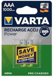 VARTA Akkumulátor mikro VARTA Power AAA előtöltött 2x1000 mAh (5703301402) - fotoland