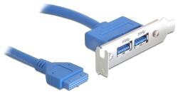 Delock Kivezetés USB 3.0 Pin Header 19 Pin 1 X Belső > 2 X USB 3.0-A Anya Külső Low Profile