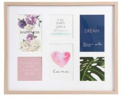  Képkeret, galéria, fa, 3 db 10x10, 3 db 10x15, 'Goldbuch Verona', natúr (DKGV001) (DKGV001)