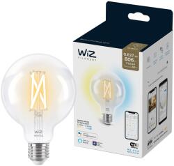 Philips Vintage intelligens LED izzó (dekoratív) WiZ csatlakoztatott izzószálas fehér, Wi-Fi, G95, E27, 6, 7 W (60 W), 806 lm, állítható fényhőmérséklet (2700K-6500K), kompatibilis a Google Assistant / Alexa 