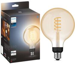 Philips Filament Glob vintage intelligens LED izzó, Bluetooth, Zigbee, G125, E27, 7W (40W), 550 lm, fehér fény (2200-4500K), 125 mm