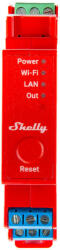 Shelly Intrerupator Shelly Releu WiFi, LAN si Bluetooth Pro 1PM, Din Rail, 1 canal cu masurarea energiei, 16A, Rosu (Pro1PM)