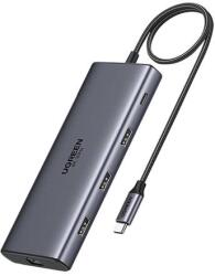 UGREEN Hub USB-C Ugreen CM639, 2x HDMI, 3x USB, USB-C, SD/TF, RJ45, PD 100W, 8K (15534) - jatekotthon