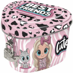 DERFORM Cute persely, szív alakú, BF10, kislány cicával (DFM-SKSBF10) - officetrade