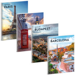 Ars Una Cityscape spirál füzet A/4, vonalas, 60 lapos, többféle (ARS-53894823) - officetrade