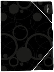 KARTON P+P Műanyag gumis mappa A/4, black&white, fekete (KPP-2-586) - officetrade