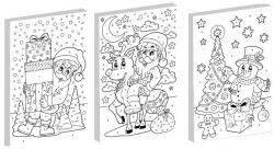  Festés számok szerint gyerekeknek (vászon, festék, ecset), A/4, karácsonyi, 3 féle változat (RMS-800050) - officetrade