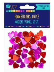 DP CRAFT Dekorgumi, öntapadós, szívek, fényes, 60 db-os (DPC-KSPI-396) - officetrade