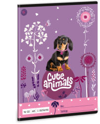 Ars Una Cuki állatok tűzött füzet A/5, 32 lap vonalas 2. osztály (16-32), puppy, kutyás (ARS-53593696) - officetrade