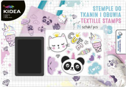 DERFORM Nyomda szett textilek díszítéséhez, 14+1 db-os, Kidea (DFM-ZSDTOKA) - officetrade