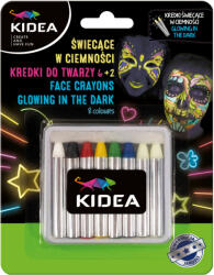 DERFORM Arcfestő krétakészlet, 8 db-os, 2 db foszforeszkáló krétával, Kidea (DFM-KDT8SKA) - officetrade