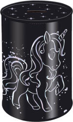 Starpak Unikornis persely és ceruzatartó, kerek, fekete (STK-536635)