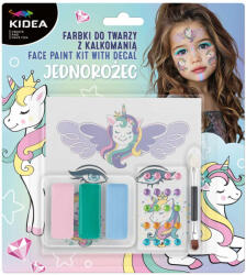 DERFORM Arcfesték, tégelyes, 8 db-os, tetoválással és strasszkövekkel, unikornis mintás, Kidea (DFM-FDTDKUKA) - officetrade