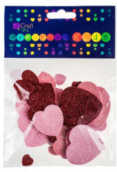 DP CRAFT Dekorgumi, öntapadós, szívek, csillogó, 30 db-os (DPC-KSPI-062)