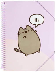 PUSHEEN cicás bemutató mappa A/4, 30 zsebes, spirál, gumis zárószalaggal, Moments, lila (ERK-CFA405) - officetrade