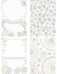  Színezhető csillámos meghívó, üdvözlőlap 4 db/szett, születésnap (PKR-PAJLP409) - officetrade