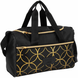 DERFORM Lányos sporttáska, 35x21x15cm, DF39, fekete-arany (DFM-TPBDF39) - officetrade