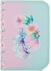 KARTON P+P Virágos tolltartó klapnis, üres, rózsaszín-zöld (KPP-9-82725) - officetrade