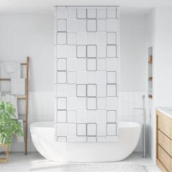 vidaXL 142848 100x240 cm model pătrate alb Perdea de dus