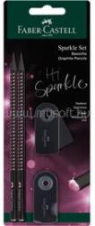 Faber-Castell Sparkle Midnight 4 db-os fekete/rózsa B háromszögletű grafitceruza szett (FABER-CASTELL_FC118296) (FABER-CASTELL_FC118296)