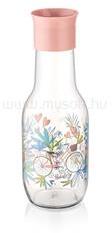 LUXPLASTIC IRIS C-00352 Hydra üvegkancsó kerékpáros mintával 1.000ml, menta vagy rózsaszín (C-00352) (C-00352)
