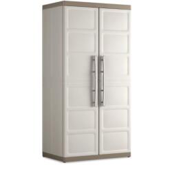 Keter Dulap depozitare garaj, material plastic, Keter, beige, 4 rafturi, 89x54x182 cm, inchidere cu lacat posibila (241052)