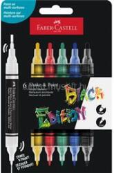 Faber-Castell Black Edition Shake&Paint Klasszikus 6 db kétvégű akrilfilctoll készlet (FABER-CASTELL_FC285507) (FABER-CASTELL_FC285507)