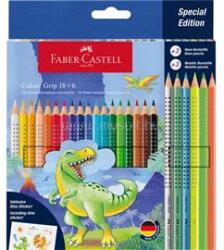 Faber-Castell Grip Dinoszaurusz 18+6 db háromszögletű színes ceruza készlet (FABER-CASTELL_FC201546) (FABER-CASTELL_FC201546)