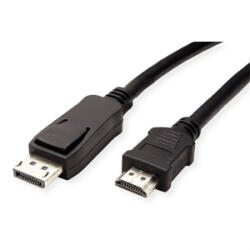 Valueline Kábel DisplayPort 1.1 DP - HDMI, 2K@60Hz, M/M, 1, 5m, fekete (11.99. 5779-10) (11.99.5779-10)